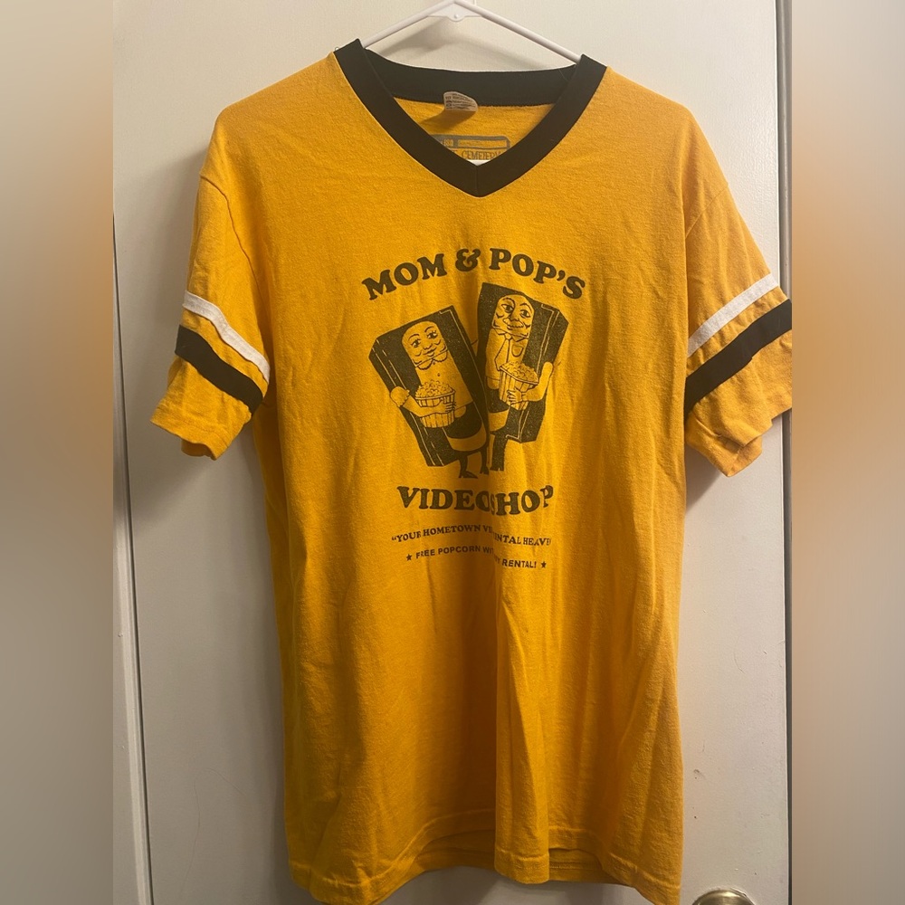 Vintage mom and pops video shop shirt ( very worn, still in good condition)